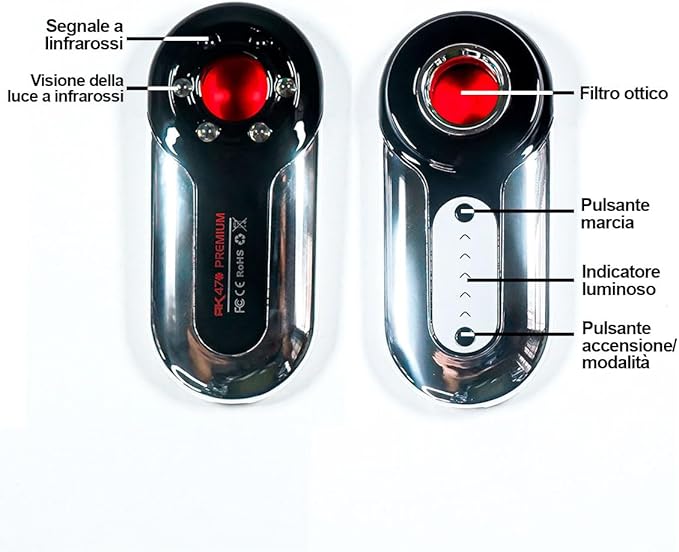 RILEVATORE DI MICROFONI di ambiente nascosti, Raggio di AZIONE 1,5 Telecamere Nascoste e OCCULTATE e Localizzatori GPS - Dispositivo Portatile, Dispositivi di Intercettazione GPS leggero (AK470)