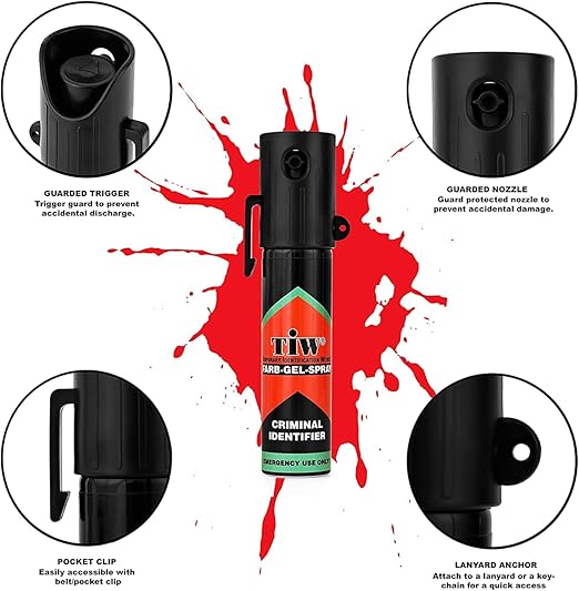 Hoernecke Tiw Farb Spray anti-aggressione in formato tascabile, in gel, da tenere in borsa, zaino o giacca, 20 ml